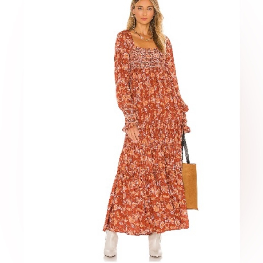 Free People Sweet Escape Maxi Dress Mocha Combo